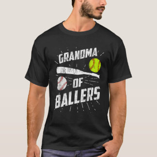 T-shirt Grand-Mère De Ballers Drôle Baseball Softball Mère