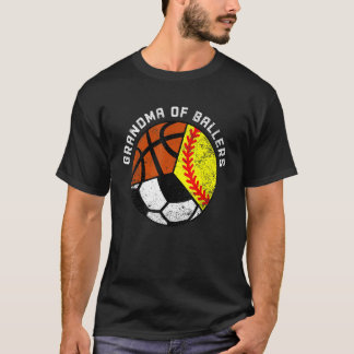 T-shirt Grand-Mère De Ballers Softball Soccer Basketball G