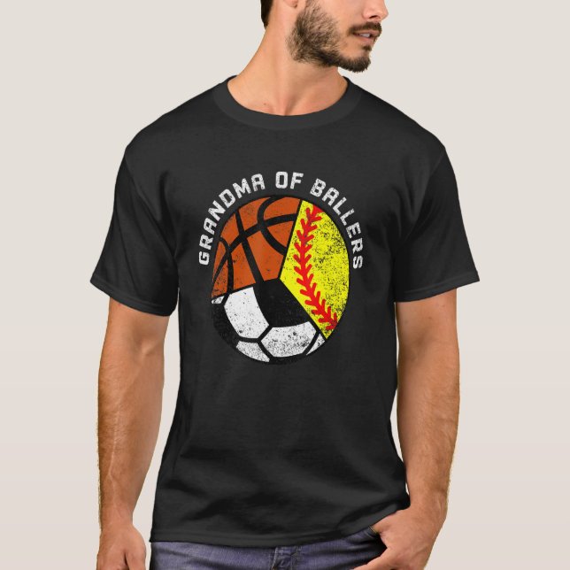 T-shirt Grand-Mère De Ballers Softball Soccer Basketball G (Devant)