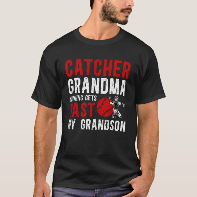 T-shirt Grand-mère de base-ball Catcher Grand-mère fière d (Devant)