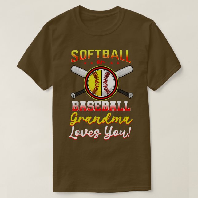 T-shirt Grand-Mère De Baseball Ou De Softball Vous Aime Rê (Design devant)