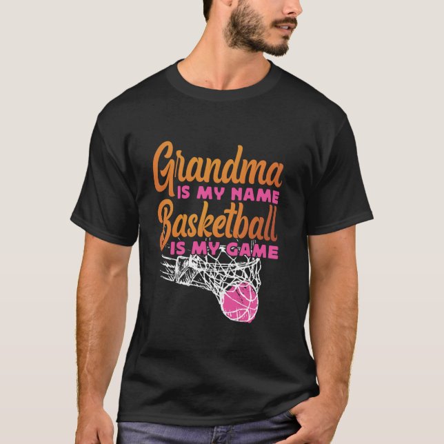 T-shirt Grand-Mère De Basket-Ball Est Mon Nom Panier (Devant)