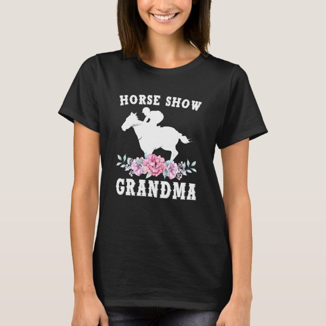 T-shirt Grand-mère de fleurs de show équestre (Devant)