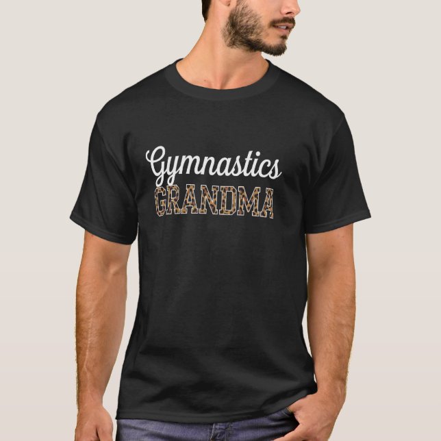 T-shirt Grand-mère de gymnastique imprimé léopard guépard  (Devant)
