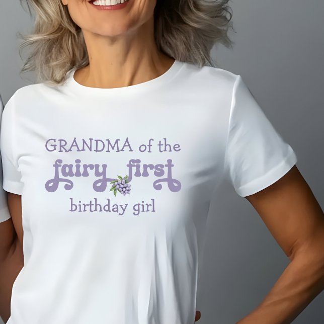 T-shirt Grand-mère de la fée pourpre Premier anniversaire  (Créateur téléchargé)
