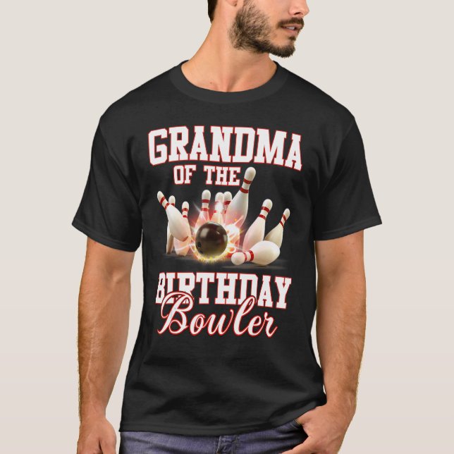 T-shirt Grand-Mère De La Fête De Bowling D'Anniversaire (Devant)
