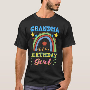 T-shirt Grand-Mère De La Fille Anniversaire Rainbow Star T