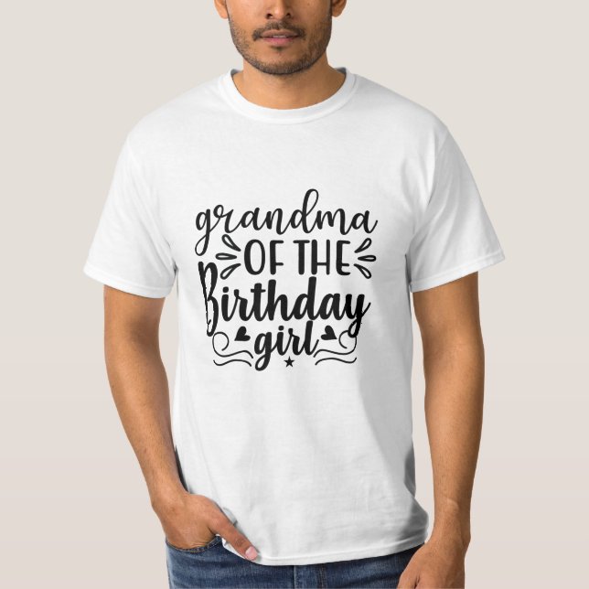 T-shirt Grand-mère de la fille d'anniversaire (Devant)