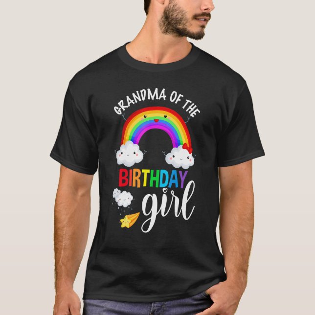 T-shirt Grand-mère de la fille d'anniversaire Rainbow B-Da (Devant)