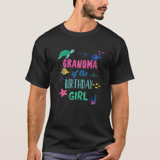 T-shirt Grand-Mère De La Fille D'Anniversaire Sous La Mer