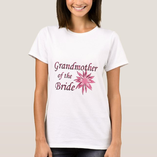 T-shirt Grand-mère de la mariée rose (Devant)
