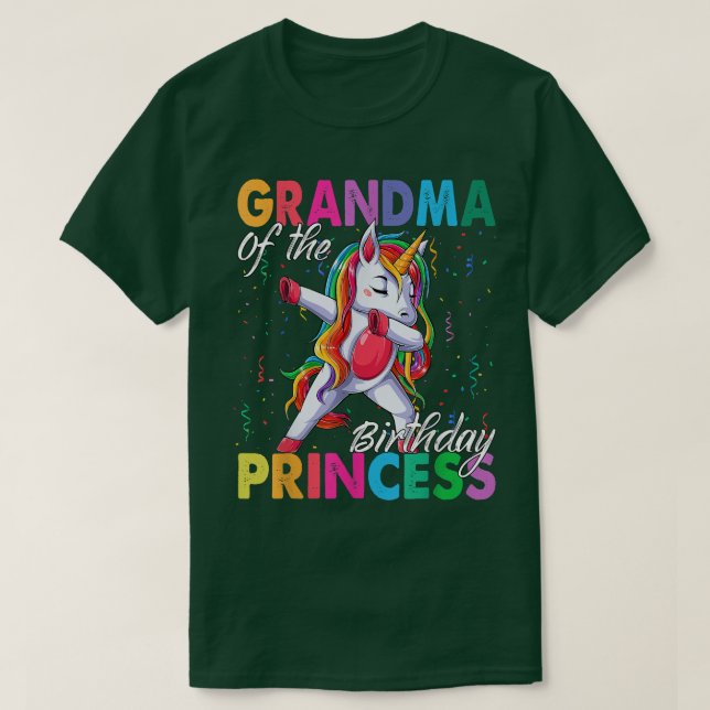 T-shirt Grand-mère de la princesse anniversaire Dabbing Un (Design devant)