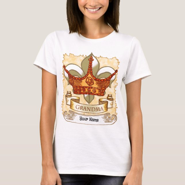 T-shirt Grand-mère de la reine de la couronne (Devant)
