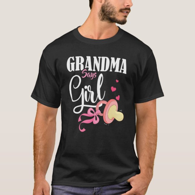 T-shirt Grand-mère de la révélation du genre dit Fille fut (Devant)