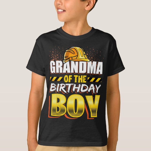 T-shirt Grand-mère de l'anniversaire Boy Construction Anni (Devant)