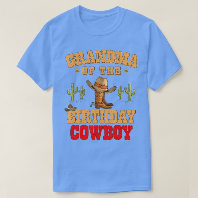 T-shirt Grand-mère de l'Anniversaire Cowboy à thème Annive (Design devant)