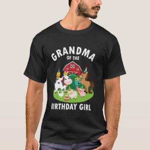 T-shirt Grand-Mère De L'Anniversaire Fille Animaux Ferme L