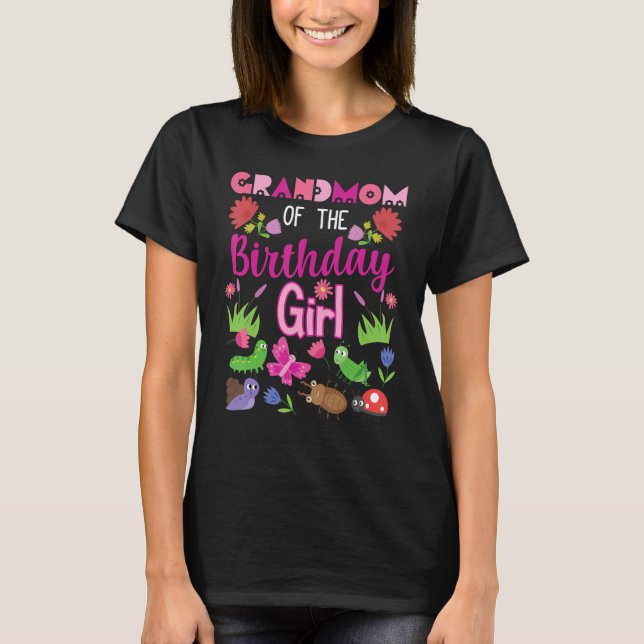 T-shirt Grand-Mère De L'Anniversaire Fille Bug Insecte Par (Devant)