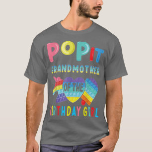T-shirt grand-mère de l'anniversaire fille Pop It Unicorn 