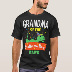 T-shirt Grand-Mère De L'Anniversaire Garçon Dinosaure Rapt