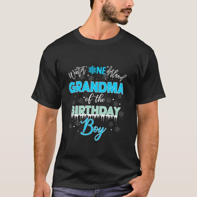 T-shirt Grand-Mère De L'Anniversaire Garçon Hiver Onederla (Devant)