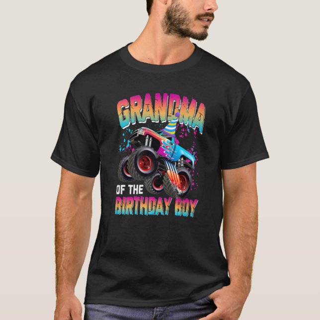T-shirt Grand-mère de l'anniversaire Garçon Monster Camion (Devant)