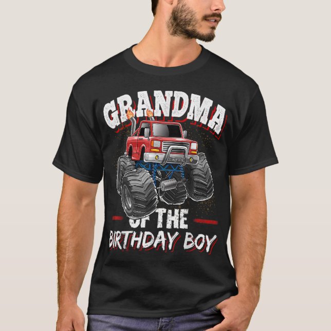 T-shirt Grand-mère de l'anniversaire Garçon Monster Camion (Devant)