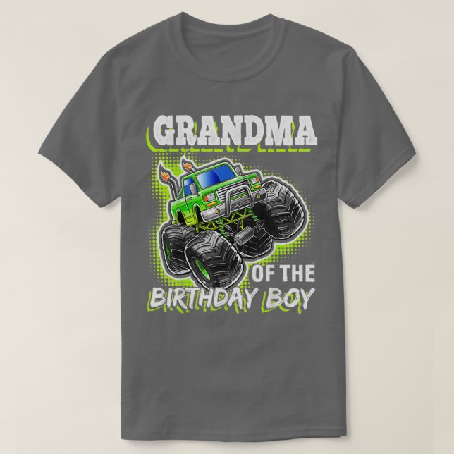 T-shirt Grand-mère de l'anniversaire Garçon Monster Camion (Design devant)