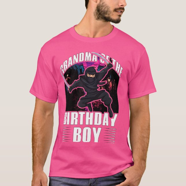 T-shirt Grand-mère de l'anniversaire garçon Ninja guerrier (Devant)
