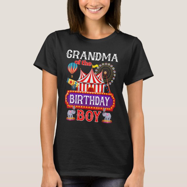 T-shirt Grand-Mère De L'Anniversaire Garçon Ringmaster Cir (Devant)