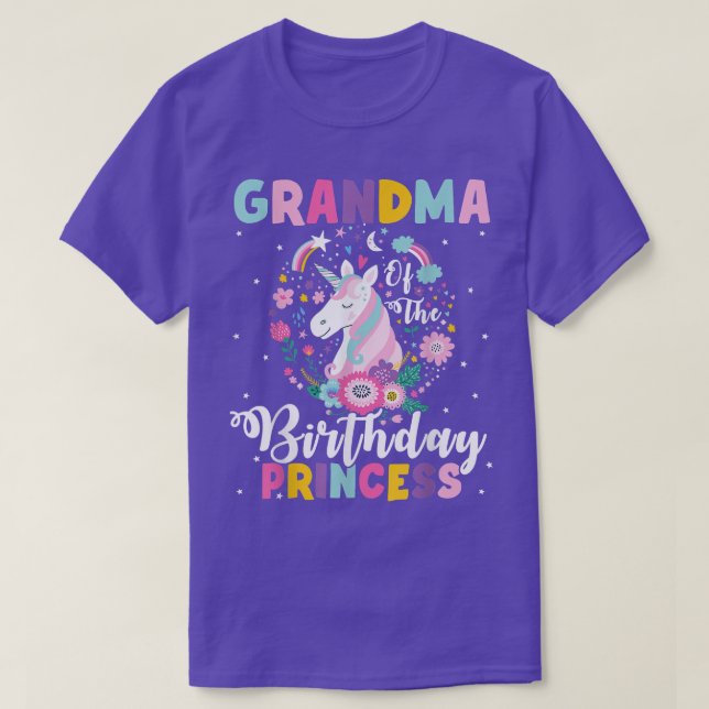 T-shirt Grand-mère de l'anniversaire Princesse Unicorn Ann (Design devant)