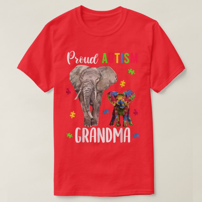T-shirt Grand-mère de l'autisme, Autisme des femmes amusan (Design devant)