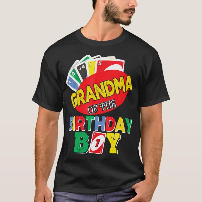 T-shirt Grand-Mère De L'Uno Birthday Boy Uno Birthday Boy (Devant)