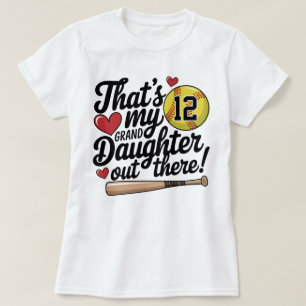 T-shirt Grand-mère de softball c'est ma petite-fille sur m