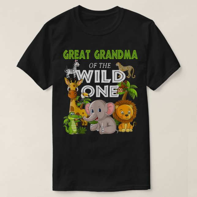 T-shirt Grand-mère de Wild One Zoo Birthday Safari (Design devant)