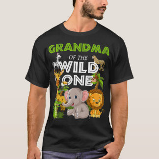 T-shirt Grand-mère de Wild One Zoo Birthday Safari Jungle