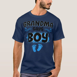 T-shirt Grand-mère dit que Garçon Bleu Bleu Révélation de