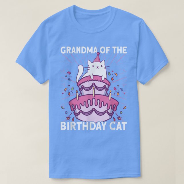 T-shirt Grand-mère du chat d'anniversaire Chat d'anniversa (Design devant)