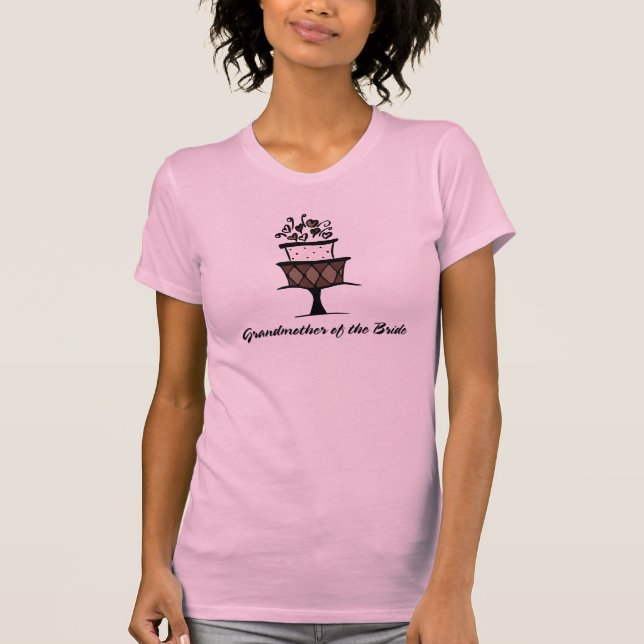 T-shirt Grand-mère du gâteau de jeune mariée (Devant)