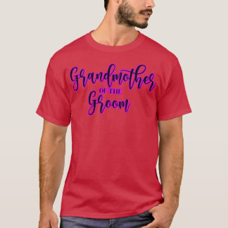 T-shirt Grand-mère du marié texte rose