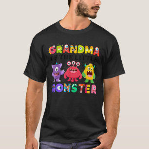 T-shirt Grand-Mère Du Petit Monstre Fête D'Anniversaire Fa