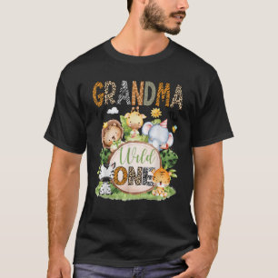 T-shirt Grand-Mère Du Sauvage Un Safari Jungle 1Er Anniver