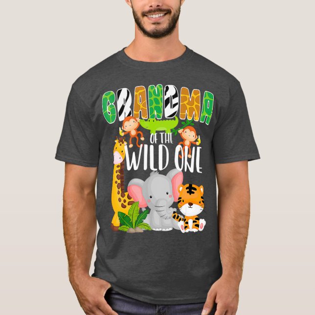 T-shirt Grand-mère du Wild One Zoo Thème Anniversaire (Devant)