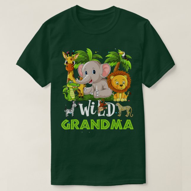 T-shirt Grand-mère du zoo sauvage Anniversaire Safari Jung (Design devant)