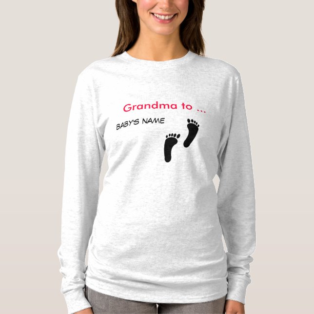 T-shirt - Grand-mère et empreintes (Devant)