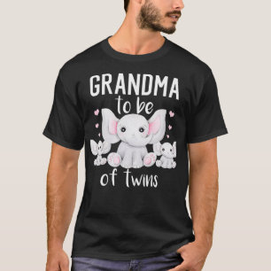 T-shirt Grand-mère être de jumeaux Elephant Baby shower 