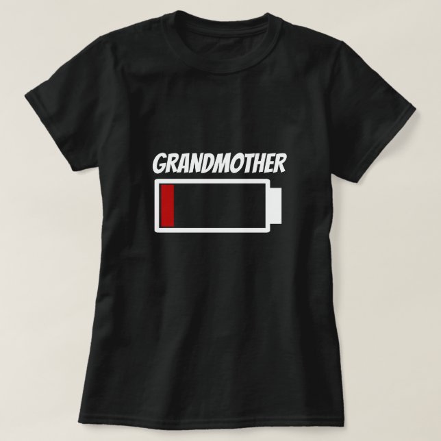T-shirt Grand-mère Faible Humour d'énergie de batterie (Design devant)