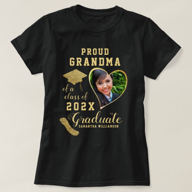 T-shirt Grand-mère fière d'un diplômé de la promotion 2026 (Design devant)