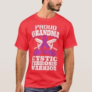 T-shirt Grand-Mère Fière D'Un Guerrier De La Fibrose Cysti