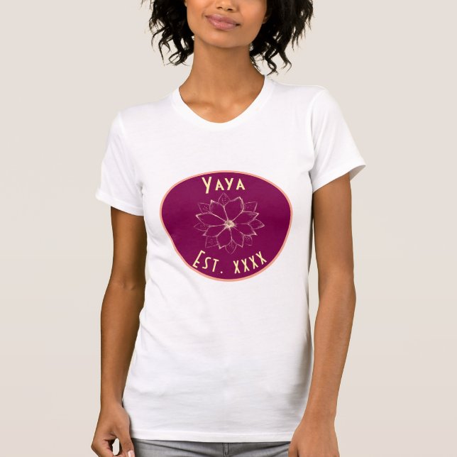 T-shirt Grand-mère florale "Yaya" (Devant)